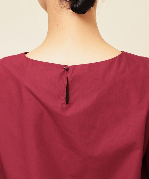 Sunauna（スーナウーナ）の「【フラワーモチーフ付き／袖シフォン】肘下丈ブラウス（シャツ/ブラウス・レディース・ネイビー/ボルドー・38/40）」の5枚目の写真