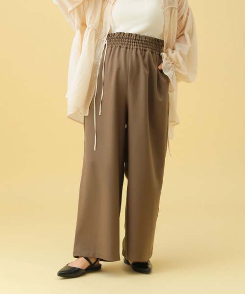 LEPSIM(レプシィム)の「【産前・産後対応】マタニティ/ギャザーワイドパンツAW 578199(マタニティウェア/グッズ・レディース・ブラウン/チャコールグレー/ブラック・FREE)」の3枚目の写真