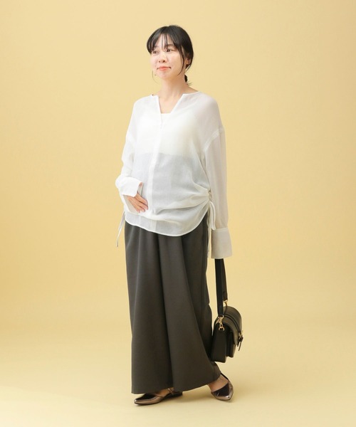 LEPSIM(レプシィム)の「【産前・産後対応】マタニティ/ギャザーワイドパンツAW 578199(マタニティウェア/グッズ・レディース・ブラウン/チャコールグレー/ブラック・FREE)」の13枚目の写真