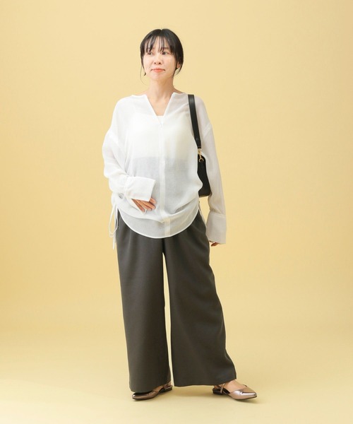 LEPSIM(レプシィム)の「【産前・産後対応】マタニティ/ギャザーワイドパンツAW 578199(マタニティウェア/グッズ・レディース・ブラウン/チャコールグレー/ブラック・FREE)」の14枚目の写真