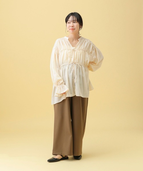 LEPSIM(レプシィム)の「【産前・産後対応】マタニティ/ギャザーワイドパンツAW 578199(マタニティウェア/グッズ・レディース・ブラウン/チャコールグレー/ブラック・FREE)」の21枚目の写真