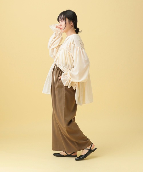 LEPSIM(レプシィム)の「【産前・産後対応】マタニティ/ギャザーワイドパンツAW 578199(マタニティウェア/グッズ・レディース・ブラウン/チャコールグレー/ブラック・FREE)」の22枚目の写真