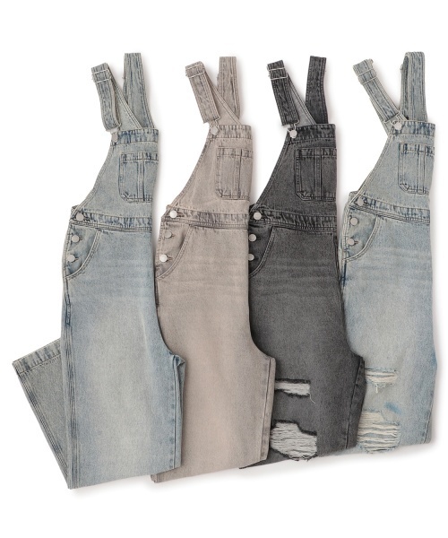 LOVETOXIC(ラブトキシック)の「【GOODPRICE】【ベーシック】デニムオーバーオール(つなぎ/オールインワン・キッズ・グレー/ブルー/サックスブルー/ライトグレー・L:160cm/S:140cm/M:150cm/LL(170cm))」の5枚目の写真
