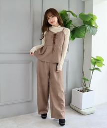CECIL McBEE | スエードポンチフロント編み上げキャミセットアップ(ワンピース)