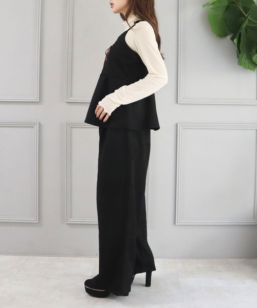 CECIL McBEE（セシルマクビー）の「スエードポンチフロント編み上げキャミセットアップ（ワンピース・レディース・ブラウン/モカ/ブラック・LARGE/MEDIUM）」の6枚目の写真