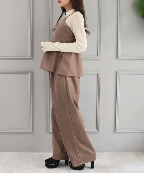 CECIL McBEE（セシルマクビー）の「スエードポンチフロント編み上げキャミセットアップ（ワンピース・レディース・ブラウン/モカ/ブラック・LARGE/MEDIUM）」の10枚目の写真