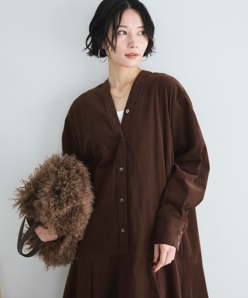 セール】コーデュロイカラーレスワンピース（ワンピース）｜DOUX
