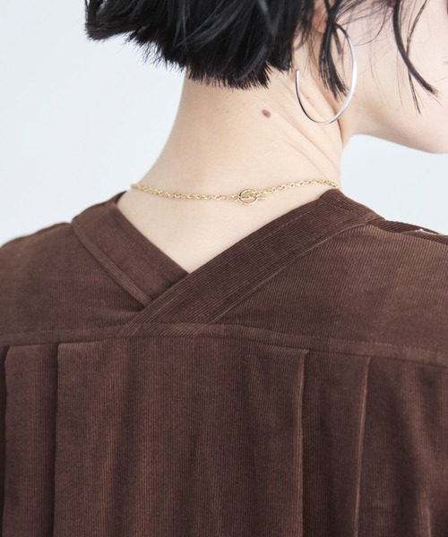 Doux archives（ドゥアルシーヴ）の「コーデュロイカラーレスワンピース（ワンピース・レディース・チャコールグレー/ブラウン/ベージュ・FREE）」の22枚目の写真