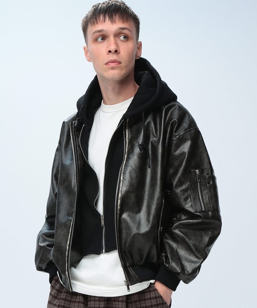 セール】WOODENDOLL ビンテージPU クロップド ジャケット（MA-1