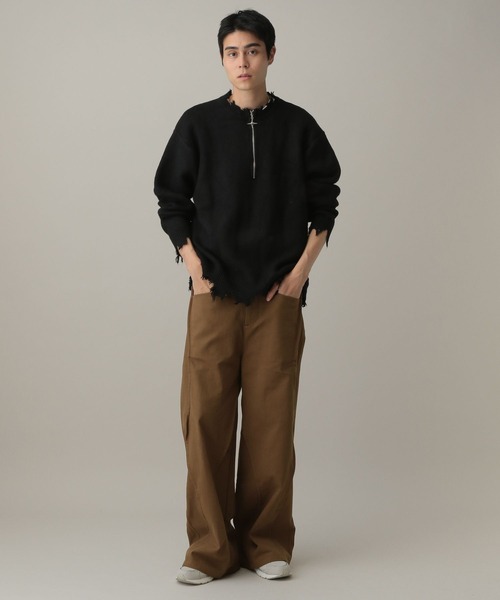 LAND MUSEUM(ランドミュージアム)の「LAND MUSEUM/ウェーブデザインパンツ(その他パンツ・メンズ・ブラック/ブラウン・LARGE/MEDIUM)」の4枚目の写真