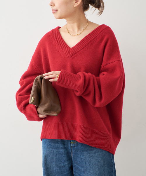 CASHY OVER Vネック プルオーバー（ニット/セーター）｜Deuxieme