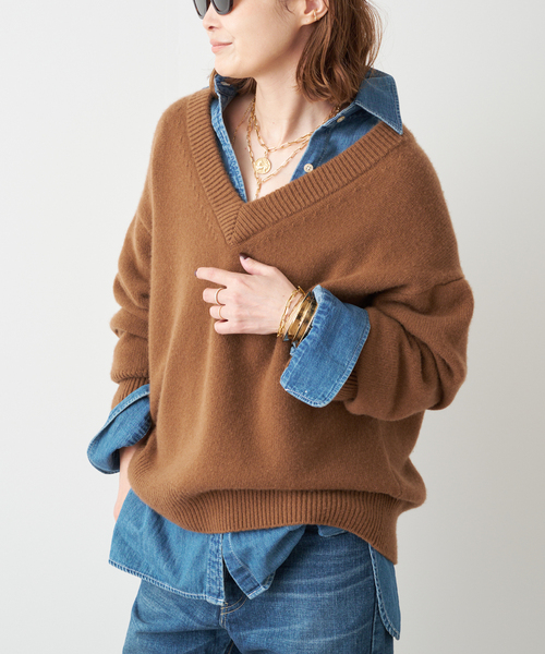 ドゥーズィエムクラス　 Dainty プルオーバー 長袖ニット ブラウン　F ドゥーズィエムクラス Dainty プルオーバー 長袖ニット ブラウン F