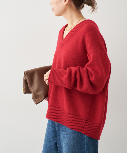 CASHY OVER Vネック プルオーバー（ニット/セーター）｜Deuxieme