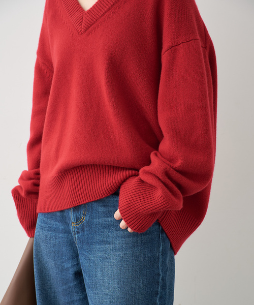 CASHY OVER Vネック プルオーバー（ニット/セーター）｜Deuxieme