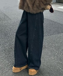 RAY CASSIN | スタッズ付ワイドデニム(デニムパンツ)