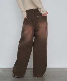 lawgy ブラウンデニム ユニセックス) ブラウンウォッシュワイドデニムパンツ
