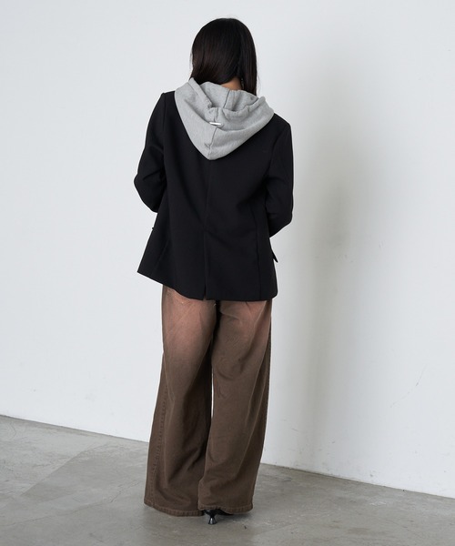 RAY CASSIN(レイカズン)の「【ウエスト調節可/2サイズ展開】スタッズ付ワイドデニム(デニムパンツ・レディース・ブラウン/ネイビー/ブルー・S/M)」の9枚目の写真