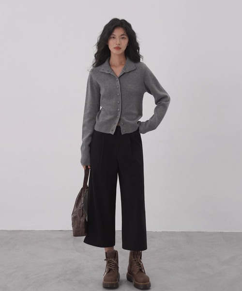 EIGHTHMONTH（エイスマンス）の「ハイウエストクロップドワイドパンツ EM26s004【EIGHTHMONTH】（その他パンツ・レディース・ブラック・M/L/S）」の5枚目の写真