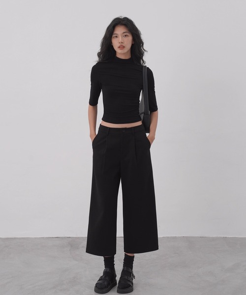 EIGHTHMONTH（エイスマンス）の「ハイウエストクロップドワイドパンツ EM26s004【EIGHTHMONTH】（その他パンツ・レディース・ブラック・M/L/S）」の8枚目の写真
