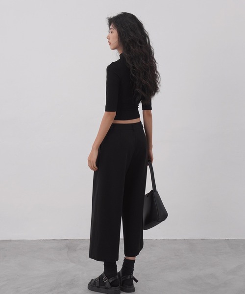 EIGHTHMONTH（エイスマンス）の「ハイウエストクロップドワイドパンツ EM26s004【EIGHTHMONTH】（その他パンツ・レディース・ブラック・M/L/S）」の9枚目の写真