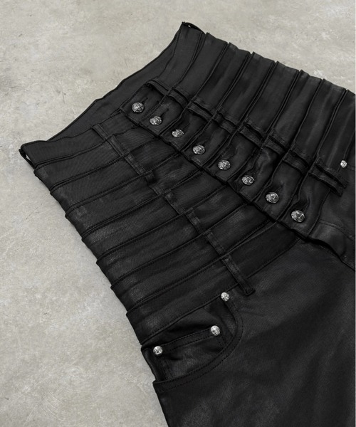 UNIZ（ユニズ）の「【UNIZ】8 Backs J-Cut Pants / 【ユニズ】ダーティーライクレイヤードバルーンデニムパンツ（デニムパンツ・メンズ・ブラック/ブルー・M/L/XL）」の20枚目の写真