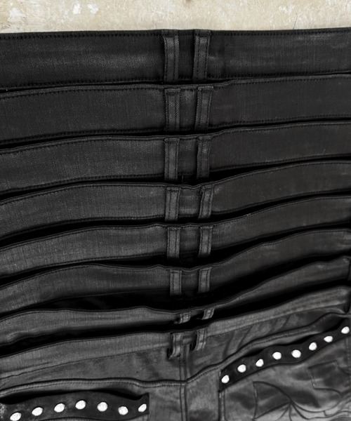 UNIZ（ユニズ）の「【UNIZ】8 Backs J-Cut Pants / 【ユニズ】ダーティーライクレイヤードバルーンデニムパンツ（デニムパンツ・メンズ・ブラック/ブルー・M/L/XL）」の17枚目の写真