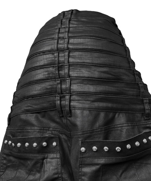 UNIZ（ユニズ）の「【UNIZ】8 Backs J-Cut Pants / 【ユニズ】ダーティーライクレイヤードバルーンデニムパンツ（デニムパンツ・メンズ・ブラック/ブルー・M/L/XL）」の18枚目の写真