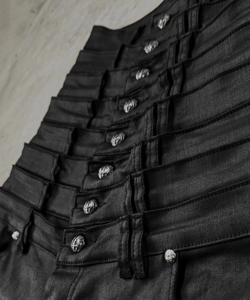 UNIZ（ユニズ）の「【UNIZ】8 Backs J-Cut Pants / 【ユニズ】ダーティーライクレイヤードバルーンデニムパンツ（デニムパンツ・メンズ・ブラック/ブルー・M/L/XL）」の19枚目の写真