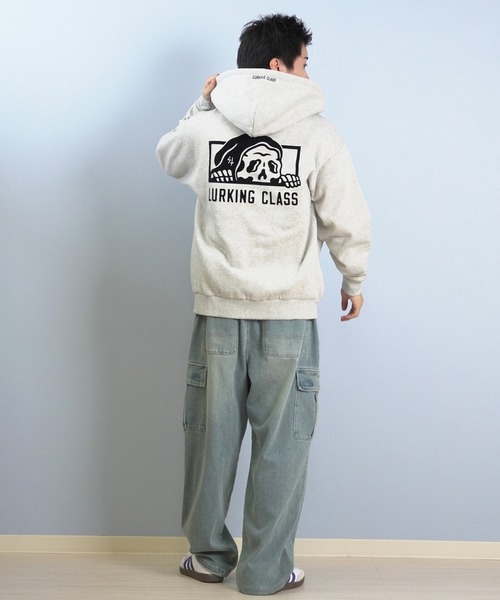 LURKING CLASS(ラーキングクラス)の「LURKING CLASS/ラーキングクラス フルジップパーカー バックプリント ST25FUM02(パーカー・メンズ・グレー/ブラック・M/XL/L)」の4枚目の写真