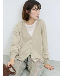 Samansa Mos2 blue | 裾ドロストニットカーディガン(カーディガン/ボレロ)