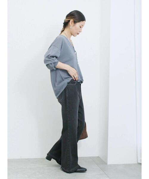 Samansa Mos2 blue（サマンサモスモスブルー）の「裾ドロストニットカーディガン（カーディガン/ボレロ・レディース・ブルー/ベージュ/ブラック・F）」の8枚目の写真