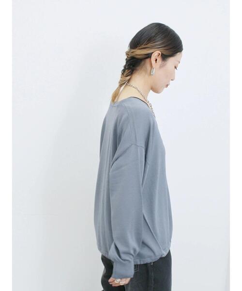 Samansa Mos2 blue（サマンサモスモスブルー）の「裾ドロストニットカーディガン（カーディガン/ボレロ・レディース・ブルー/ベージュ/ブラック・F）」の12枚目の写真