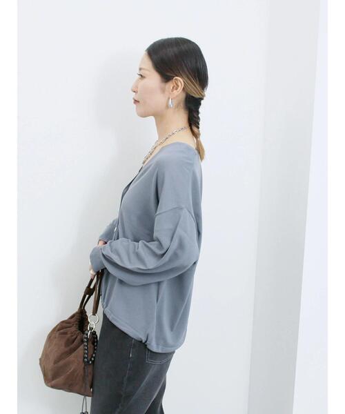 Samansa Mos2 blue（サマンサモスモスブルー）の「裾ドロストニットカーディガン（カーディガン/ボレロ・レディース・ブルー/ベージュ/ブラック・F）」の15枚目の写真