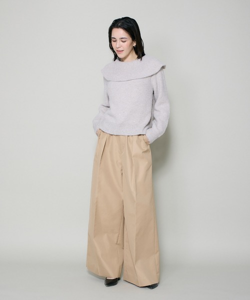 INED（イネド）の「オフショルダー風グリッターニット（ニット/セーター・レディース・サンドグレー/グレー・11号/9号）」の12枚目の写真