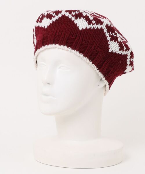 チャイハネ(チャイハネ)の「【チャイハネ】スノーチェニットベレー帽(ハンチング/ベレー帽・レディース・ブルー/レッド・FREE)」の6枚目の写真