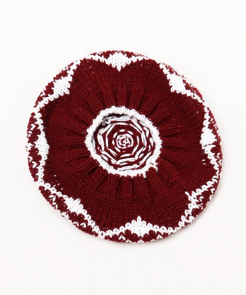 チャイハネ(チャイハネ)の「【チャイハネ】スノーチェニットベレー帽(ハンチング/ベレー帽・レディース・ブルー/レッド・FREE)」の5枚目の写真