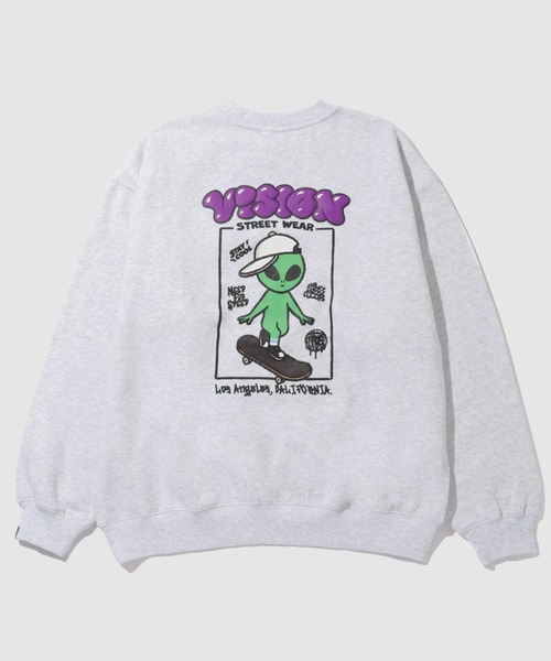 VISION STREET WEAR(ヴィジョンストリートウェア)の「VISION STREET WEAR Alien Satin Sweatshirt(スウェット・メンズ・オートミール/ブラック・M/L/XL)」の1枚目の写真