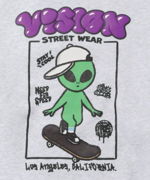 VISION STREET WEAR(ヴィジョンストリートウェア)の「VISION STREET WEAR Alien Satin Sweatshirt(スウェット・メンズ・オートミール/ブラック・M/L/XL)」の4枚目の写真
