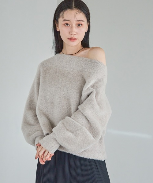 A part by（アパートバイ）の「ウォームニットシャギープルオーバー（ニット/セーター・レディース・ブラウン/ブルー系その他2/ライトグレー・FREE）」の2枚目の写真