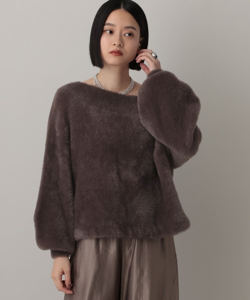 A part by（アパートバイ）の「ウォームニットシャギープルオーバー（ニット/セーター・レディース・ブラウン/ブルー系その他2/ライトグレー・FREE）」の5枚目の写真