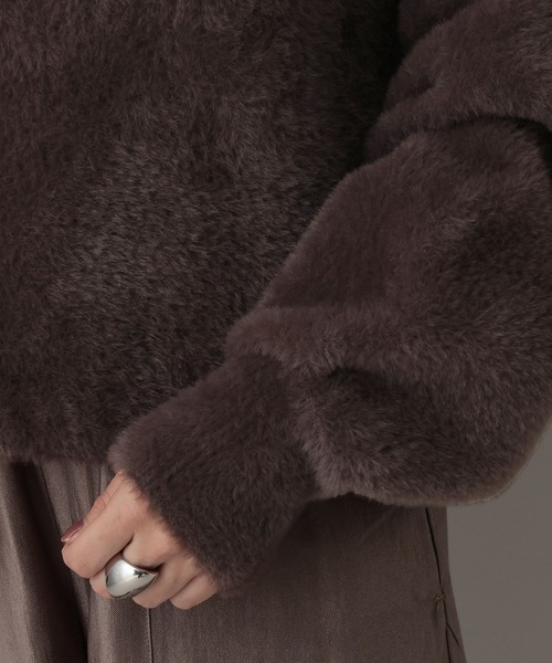 A part by（アパートバイ）の「ウォームニットシャギープルオーバー（ニット/セーター・レディース・ブラウン/ブルー系その他2/ライトグレー・FREE）」の21枚目の写真