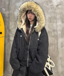 【秋冬新作】2WAYステッチ入り裏ボアファー付きブルゾン