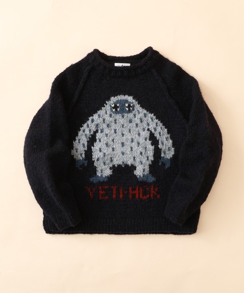 FUNALIVE(ファンアライブ)の「HIMALAYAN CLIMBER'S HAND-KNIT レディース手編みYETIジャカードクルー(ニット/セーター・レディース・アイボリー/ネイビー・M/S/L)」の2枚目の写真