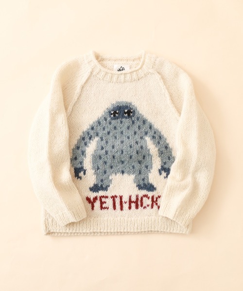 FUNALIVE(ファンアライブ)の「HIMALAYAN CLIMBER'S HAND-KNIT レディース手編みYETIジャカードクルー(ニット/セーター・レディース・アイボリー/ネイビー・M/S/L)」の1枚目の写真