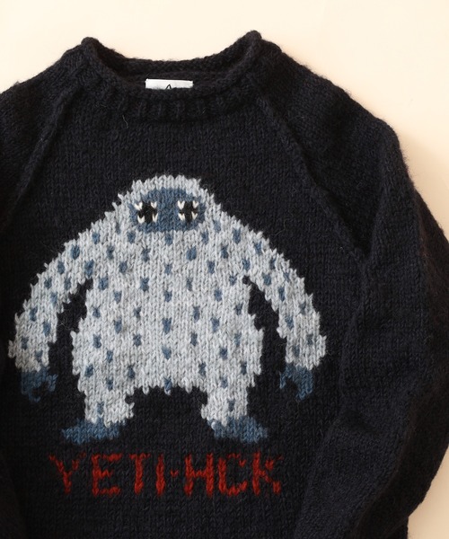 FUNALIVE(ファンアライブ)の「HIMALAYAN CLIMBER'S HAND-KNIT レディース手編みYETIジャカードクルー(ニット/セーター・レディース・アイボリー/ネイビー・M/S/L)」の9枚目の写真