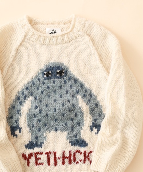 FUNALIVE(ファンアライブ)の「HIMALAYAN CLIMBER'S HAND-KNIT レディース手編みYETIジャカードクルー(ニット/セーター・レディース・アイボリー/ネイビー・M/S/L)」の8枚目の写真