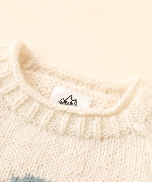 FUNALIVE(ファンアライブ)の「HIMALAYAN CLIMBER'S HAND-KNIT レディース手編みYETIジャカードクルー(ニット/セーター・レディース・アイボリー/ネイビー・M/S/L)」の7枚目の写真