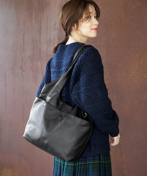 studio CLIP（スタディオクリップ）の「ポーチ付き10ポケットトートバッグ（トートバッグ・レディース・ブラック/ブラウン・FREE）」の22枚目の写真