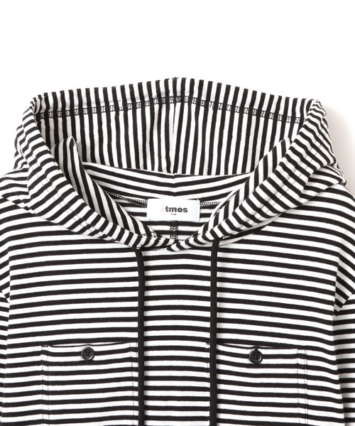 atmos pink（アトモスピンク）の「atmos pink Border Hoodie / アトモス ピンク ボーダー フーディ（Tシャツ/カットソー・レディース・ホワイト/ピンク・FREE）」の3枚目の写真