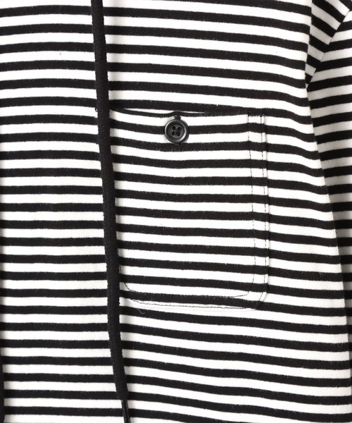 atmos pink（アトモスピンク）の「atmos pink Border Hoodie / アトモス ピンク ボーダー フーディ（Tシャツ/カットソー・レディース・ホワイト/ピンク・FREE）」の4枚目の写真